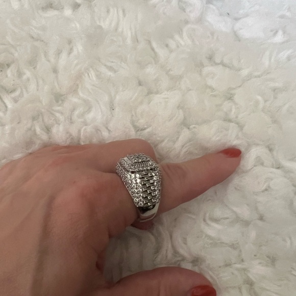 NEW GEOMETRIC SILVER COLOR RING - Picture 5 of 7